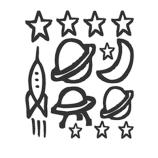 Vinilo adhesivo planetas y estrellas