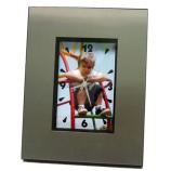 Reloj de sobremesa aluminio y madera peque�o