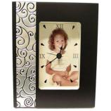 Reloj de sobremesa madera y plata