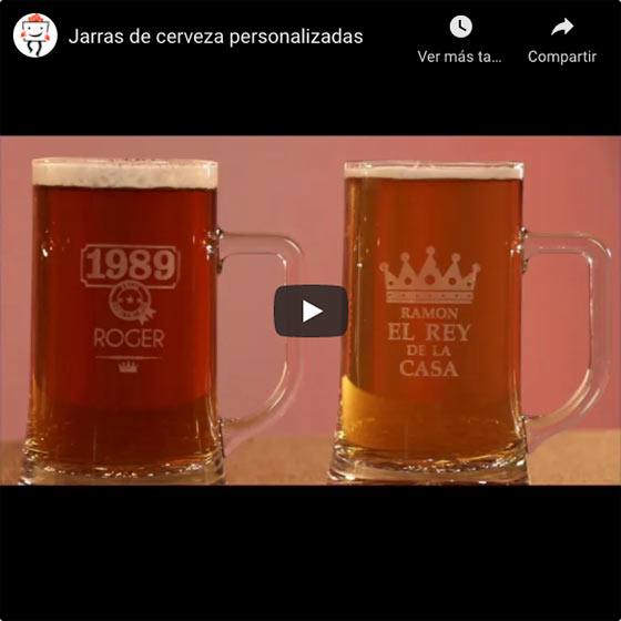 Vídeo Jarra de cerveza grabada en estuche de madera