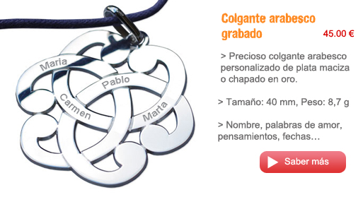 Colgante arabesco grabado