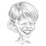 Retrato caricatura en blanco y negro