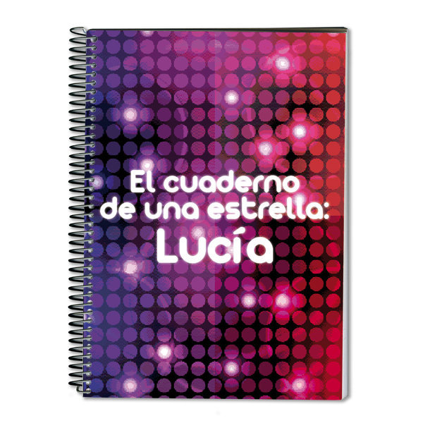 Regalos personalizados: Cuadernos: Cuaderno de una estrella personalizado
