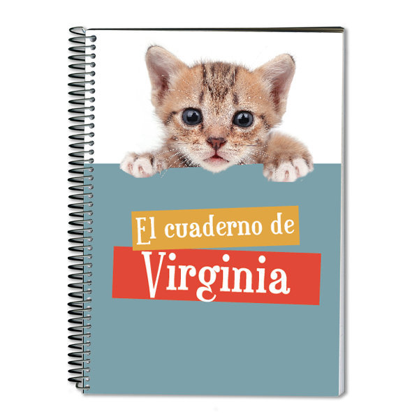 Regalos personalizados: Cuadernos: Cuaderno gato asomado personalizado