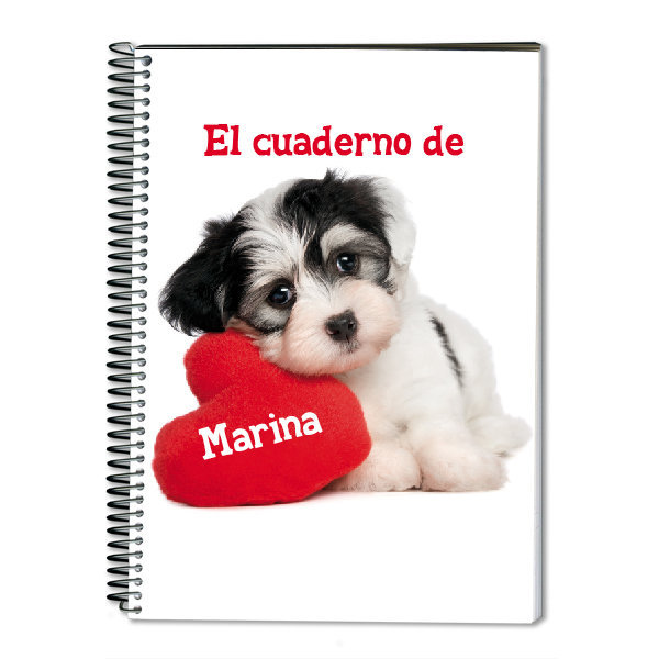 Regalos personalizados: Cuadernos: Cuaderno perrito enamorado
