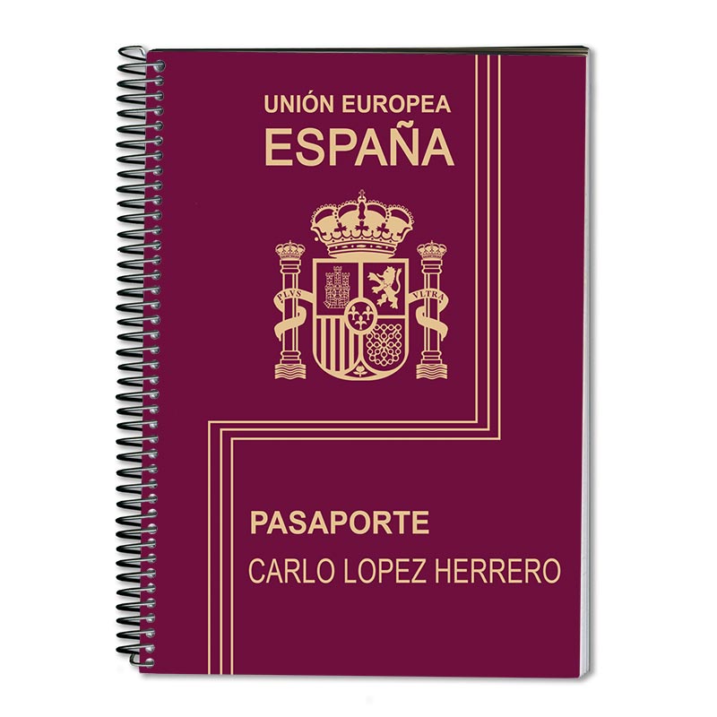 Regalos personalizados: Cuadernos: Cuaderno personalizado tu pasaporte