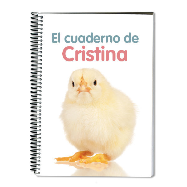 Regalos personalizados: Cuadernos: Cuaderno pollito personalizado