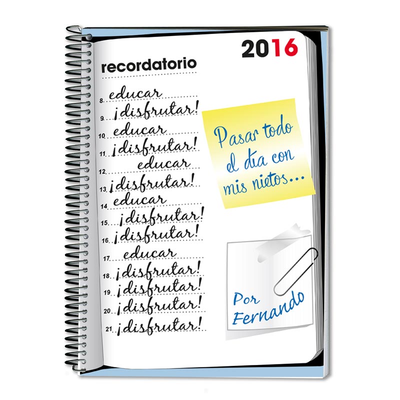 Regalos personalizados: Cuadernos: Cuaderno recordatorio personalizado
