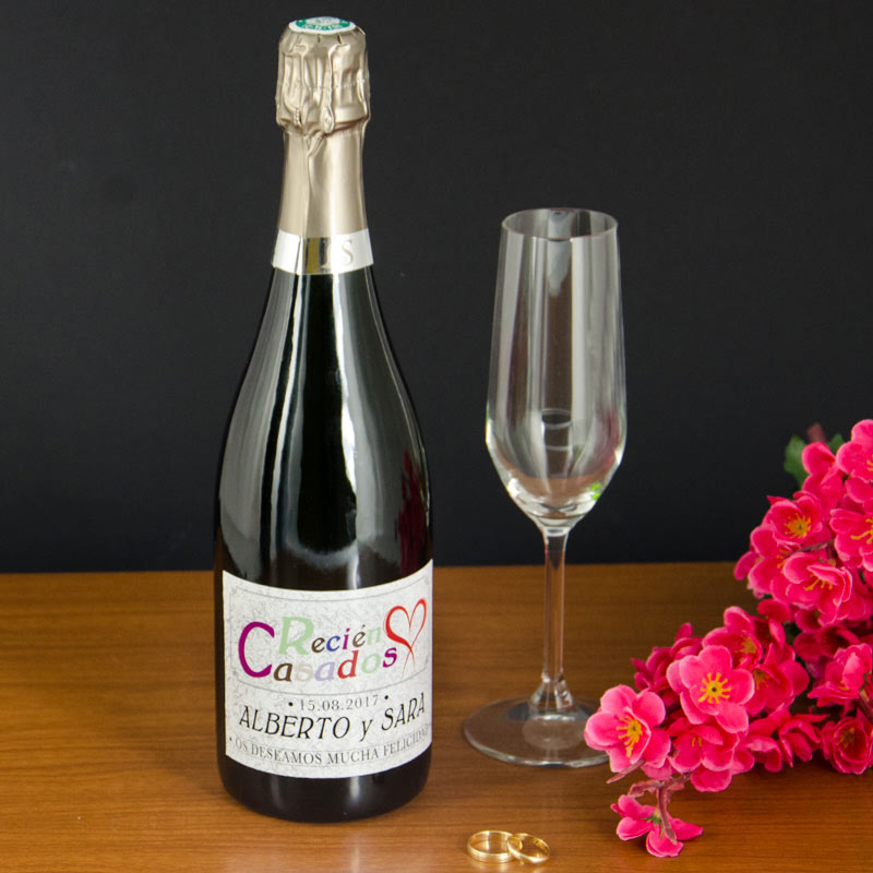 Regalos personalizados: Bebidas personalizadas: Botella de champán especial boda