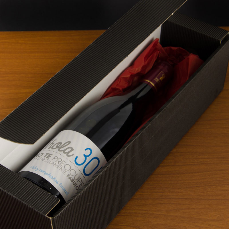 Regalos personalizados: Bebidas personalizadas: Botella de vino 30 cumpleaños