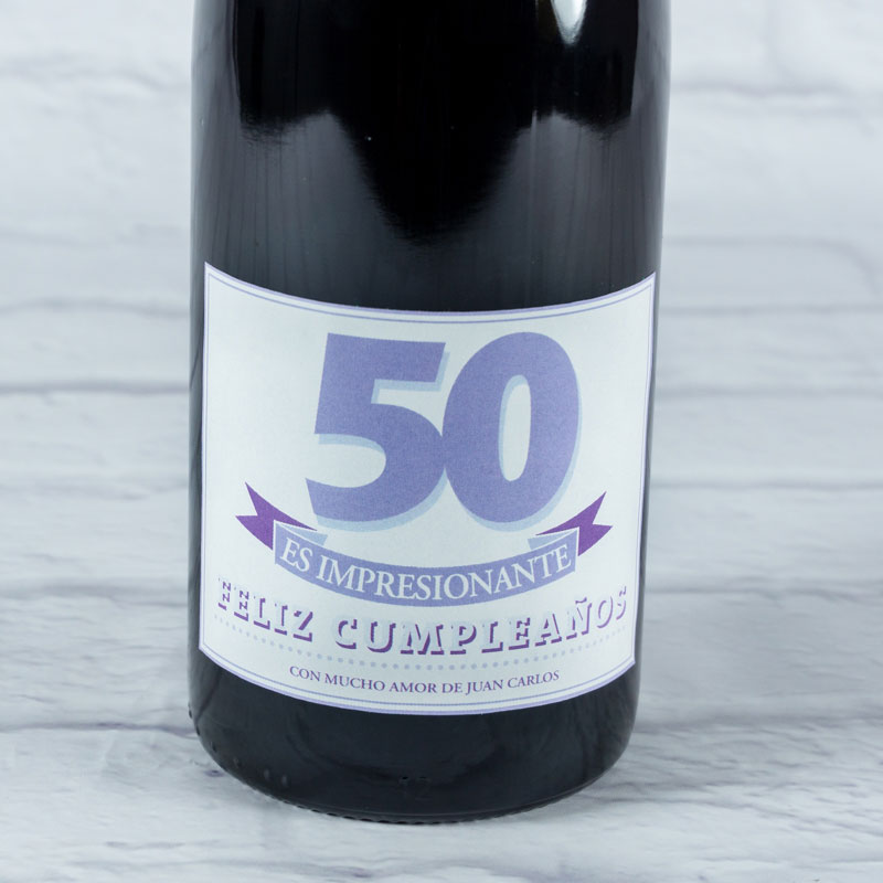 Regalos personalizados: Bebidas personalizadas: Botella de vino especial 40 años