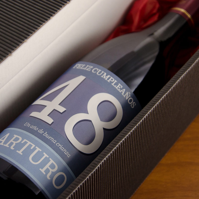 Regalos personalizados: Bebidas personalizadas: Botella de vino especial cumpleaños
