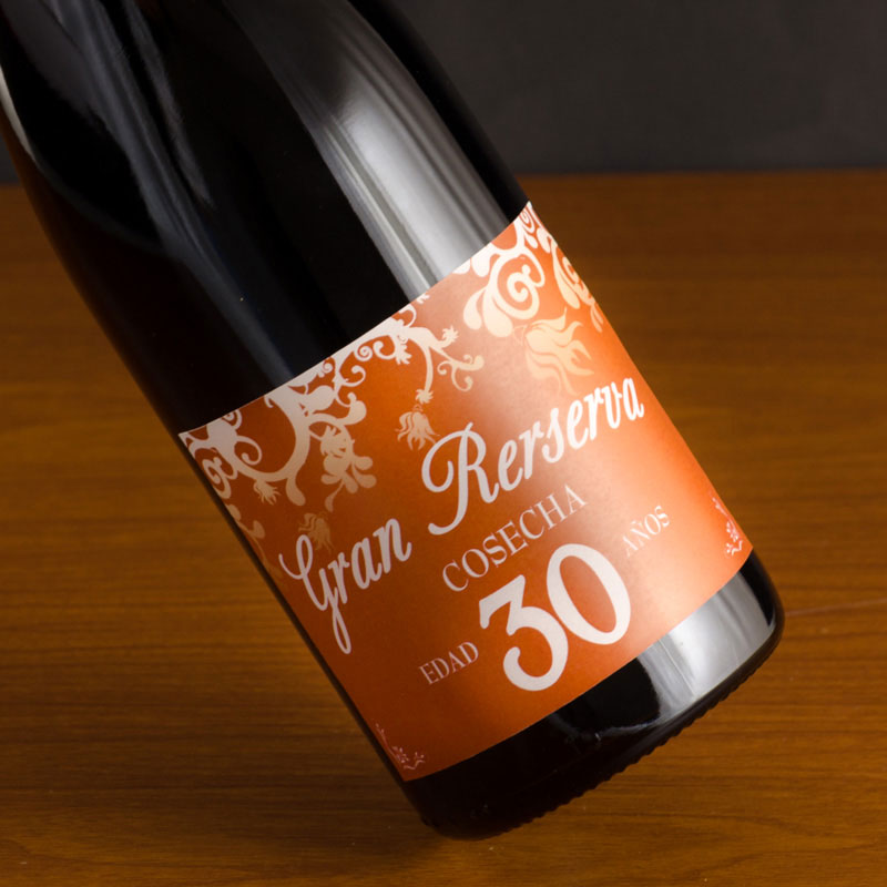 Regalos personalizados: Bebidas personalizadas: Botella de vino etiqueta 30 cumpleaños