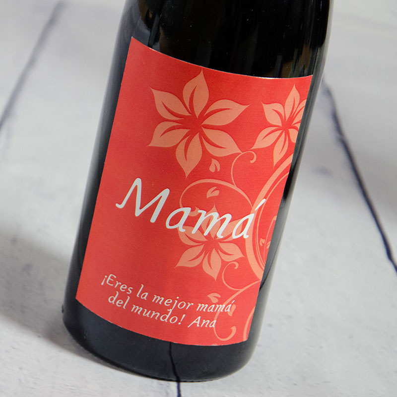 Regalos personalizados: Bebidas personalizadas: Botella de vino para la mejor madre