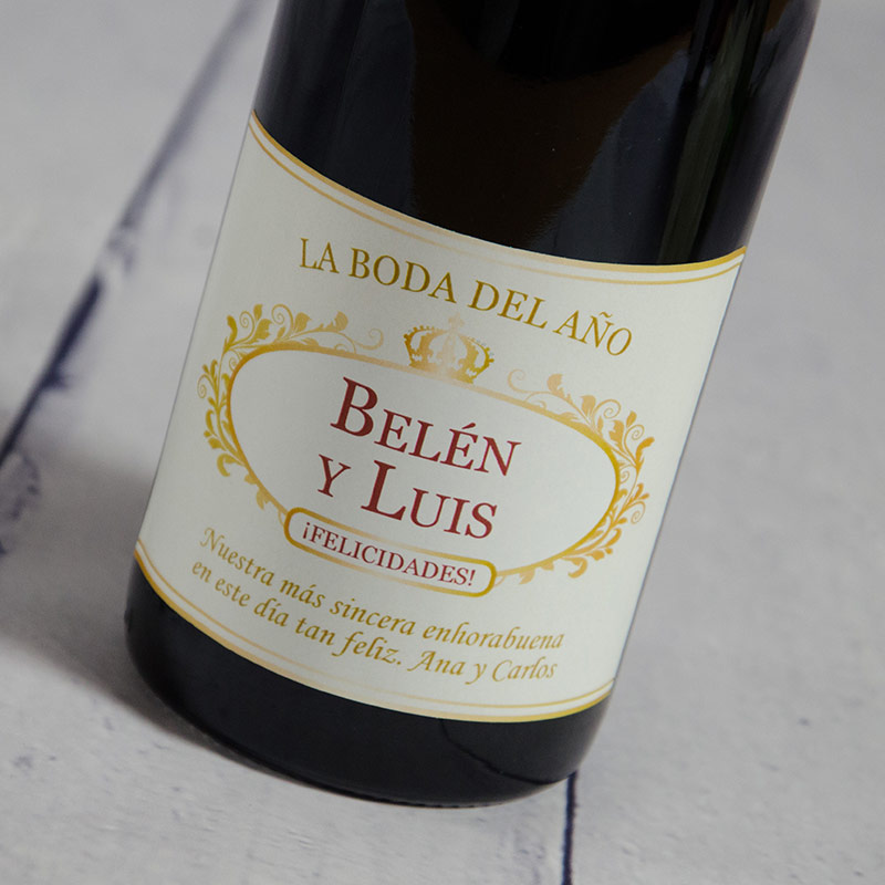 Regalos personalizados: Bebidas personalizadas: Botella de vino personalizada para Boda