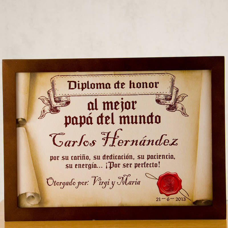 diploma pergamino al mejor padre diploma pergamino al mejor padre
