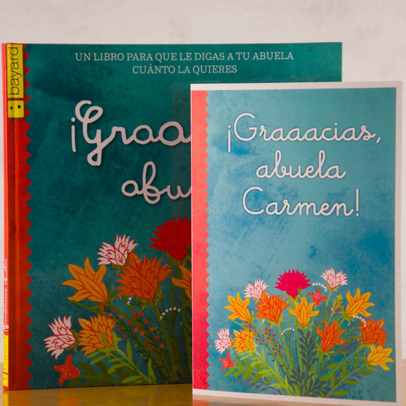 Regalos personalizados: Regalos con nombre: Libro Gracias abuela con tarjeta personalizada