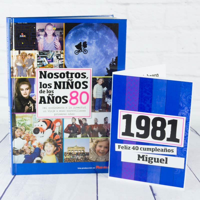 Regalo 40 cumpleaños libro con tarjeta
