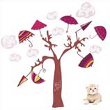 Regalos originales para Inauguraci�n de casa: Vinilo adhesivo '�rbol Lluvia'