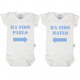 Regalos Cumplea�os para bebes: Bodys personalizados para mellizos