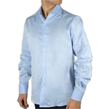 Camisa azul cuello franc�s con iniciales