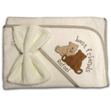 Regalos Ropa ni�os y beb�s bordada: Capa de ba�o ositos personalizada + guante