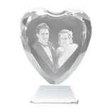 Regalos Cristales grabados: Coraz�n blanco grueso multibisel