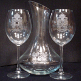 Regalos originales para Inauguraci�n de casa: Copas de vino y decantador con escudo