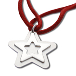 Doble Estrella de plata maciza