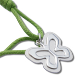 Doble mariposa de plata maciza