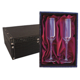 Regalos originales para Inauguraci�n de casa: Estuche copas de cava grabadas con inicial