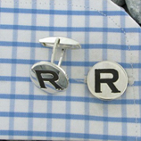 Regalos  para hombres: Gemelos redondos grandes de plata grabados