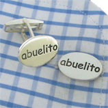 Regalos  para hombres: Gemelos ovalados de plata grabados