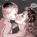 Retrato mam� y beb� personalizado