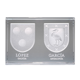 Regalos Cumplea�os para parejas: Dos escudos grabados en cristal