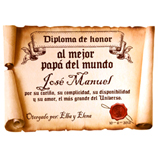 Regalos : Diploma pergamino al mejor padre