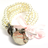 Comuniones: Pulsera de perlas grabada para ni�a