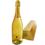Vino espumoso con l�minas de oro