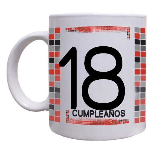 Regalos con nombre: Taza para 18 cumpleaños Regalos con nombre: Taza para 18 cumpleaños