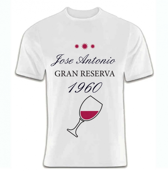 Regalos con nombre: Camiseta gran reserva personalizada Regalos con nombre: Camiseta gran reserva personalizada