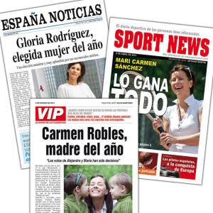 Falsa portada de periódico para ella