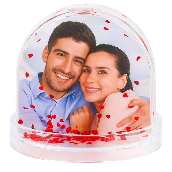Bola de nieve personalizada corazones rojos