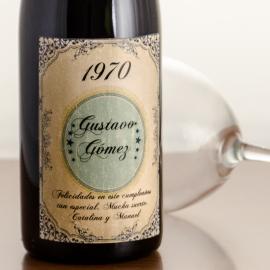 Botella de vino cumpleaños vintage Botella de vino cumpleaños vintage