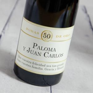 Botella de vino especial Bodas de Oro