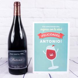 Botella de vino etiqueta Gran Reserva 'Cumpleaños' Botella de vino etiqueta Gran Reserva 'Cumpleaños'