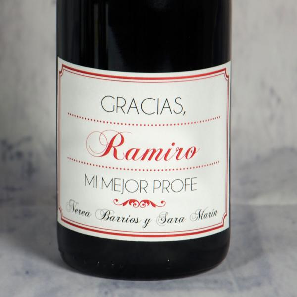 Botella de vino 'Gracias Profe'