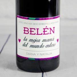 Botella de vino la mejor mamá personalizada Botella de vino la mejor mamá personalizada