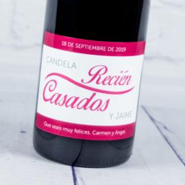 Botella de vino personalizada 'Recién Casados' Botella de vino personalizada 'Recién Casados'
