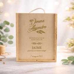 Caja de madera personalizada para vino