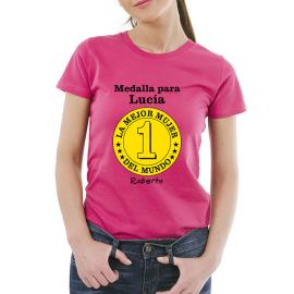 Camiseta medalla mejor mujer personalizada